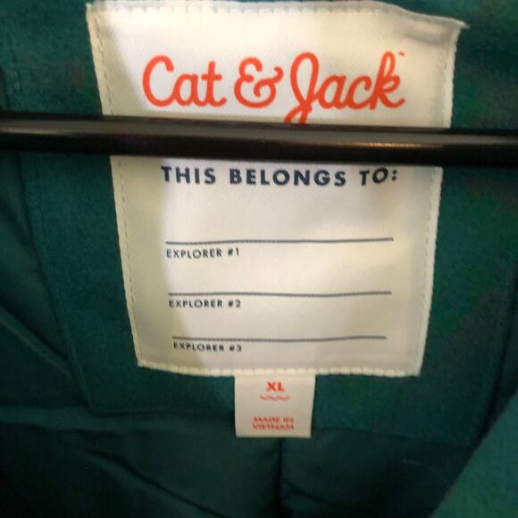 Cat & Jack NWT Girls' Solid Faux Fur Jacket Dark Green Winter Coat Size XL - Picture 7 of 8